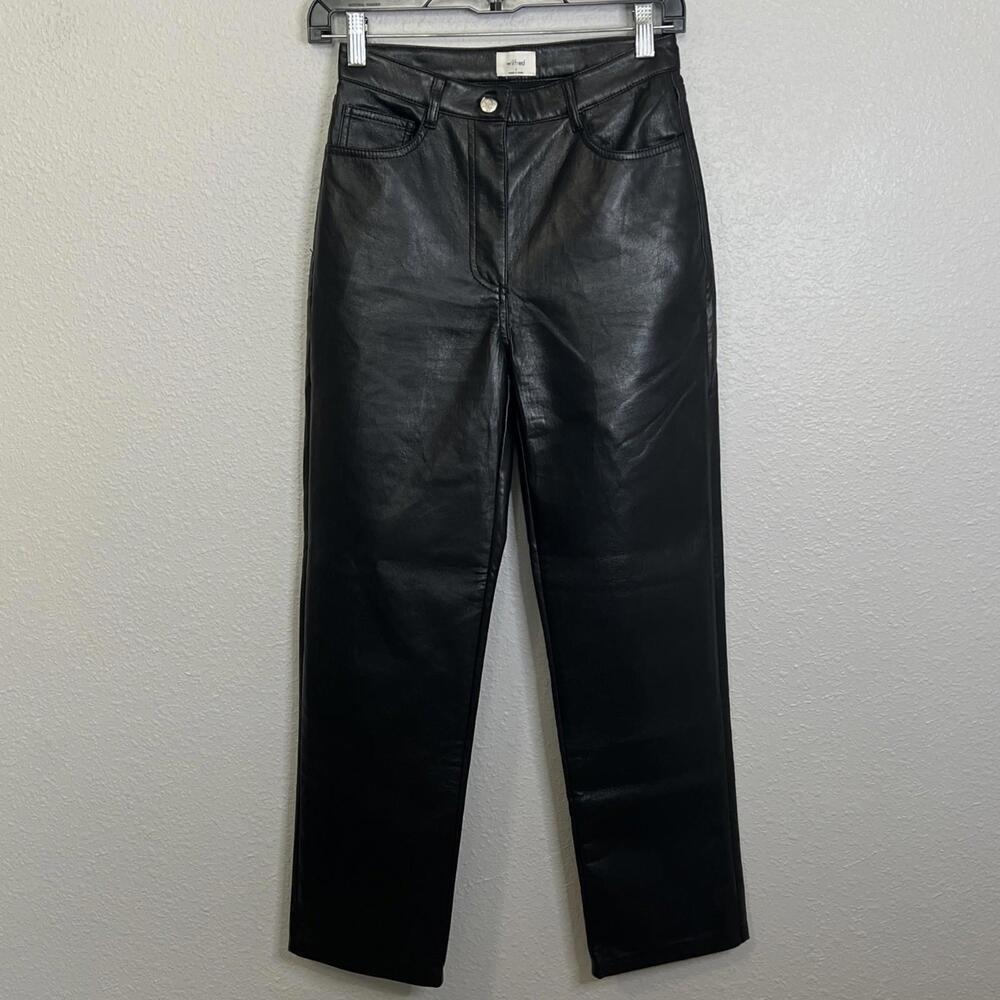 Aritzia Wilfred Faux Leather Pant Black Size 2